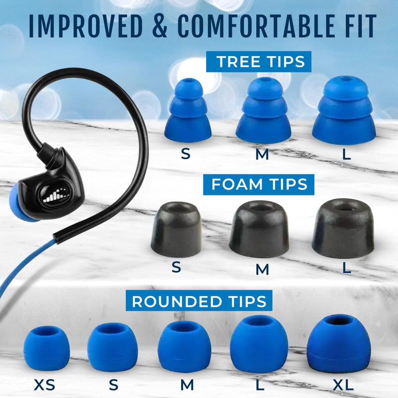 H2O Audio Surge SX10 Waterproof IPX8 Headphones â€“(Short Cord Design), in-Ear Noise Cancelling Earbuds for Swimming, Running, Sports â€“ Lightweight, Secure Fit, Dynamic Bass, Memory Foam Tips - Image 4